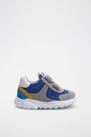 Sneakers in pelle di vitello - Blu e grigio