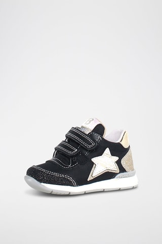 Sneakers in pelle New Ferdi - Bianco, nero e dorato