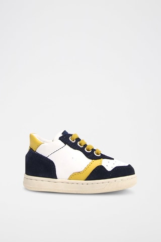 Sneakers in pelle - Bianco e blu
