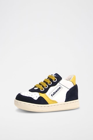 Sneakers in pelle - Bianco e blu