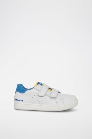 Sneakers in pelle Knier - Bianco, blu e giallo