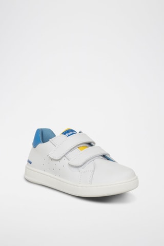 Sneakers in pelle Knier - Bianco, blu e giallo