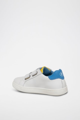 Sneakers in pelle Knier - Bianco, blu e giallo