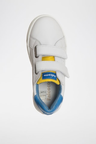 Sneakers in pelle Knier - Bianco, blu e giallo