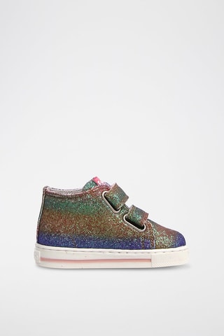 Sneakers alte in pelle - Rosa e dorato
