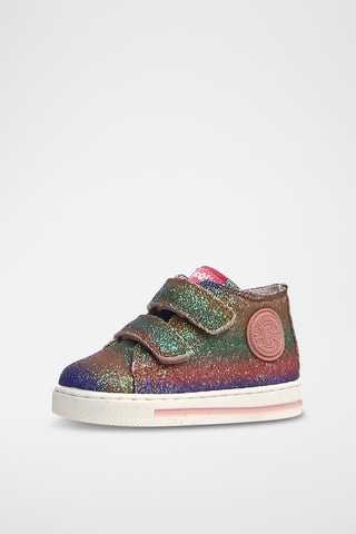 Sneakers alte in pelle - Rosa e dorato