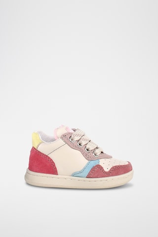 Sneakers in pelle - Bianco e arancione