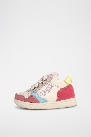 Sneakers in pelle - Bianco e arancione