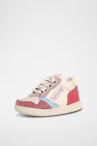 Sneakers in pelle - Bianco e arancione