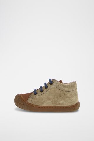 Sneakers alte in pelle - Blu e marrone