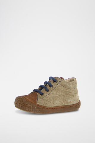 Sneakers alte in pelle - Blu e marrone