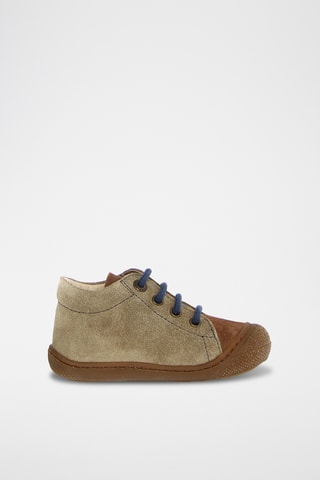 Sneakers alte in pelle - Blu e marrone