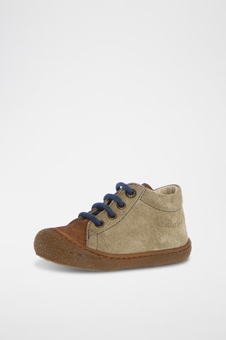 Sneakers alte in pelle - Blu e marrone