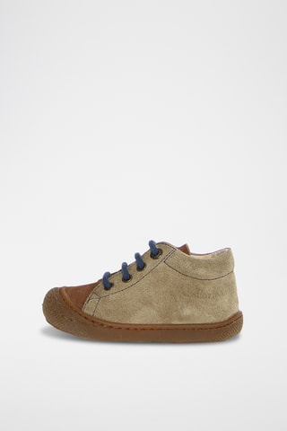 Sneakers alte in pelle - Blu e marrone