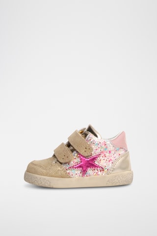 Sneakers in pelle - Argentato e rosa