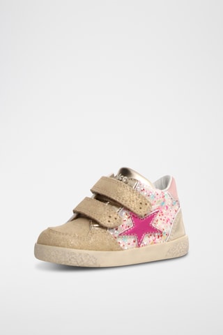 Sneakers in pelle - Argentato e rosa