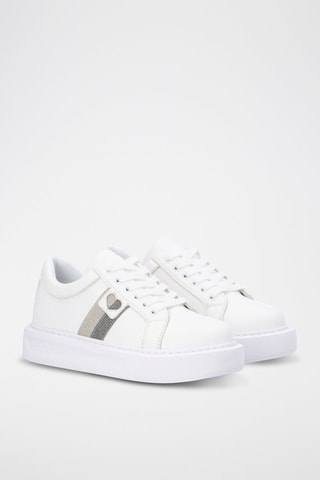 Sneakers platform Kylie - Bianco e argentato