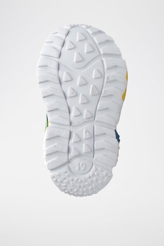 Sneakers in pelle di vitello Stripe - Bianco, blu, verde e giallo