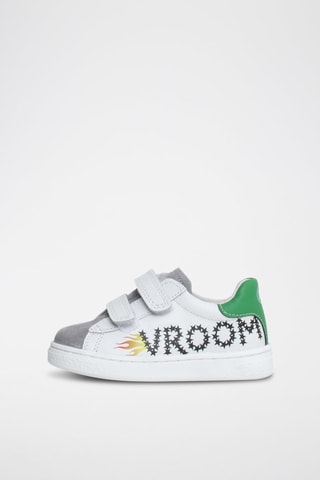 Sneakers in pelle Samblar - Bianco, nero, verde e grigio