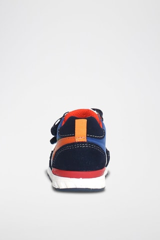 Sneakers alte in pelle scamosciata - Blu e arancione