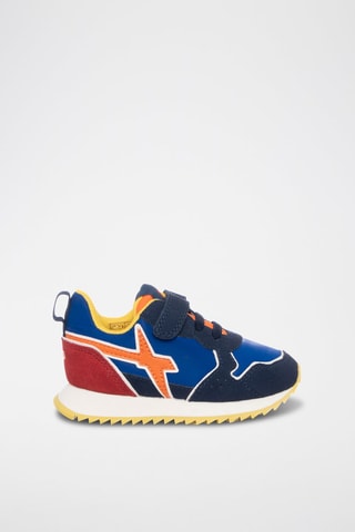 Sneakers in pelle scamosciata - Nero e rosso