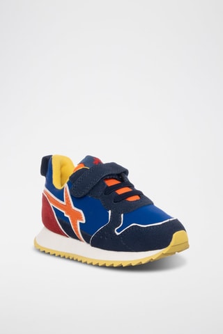 Sneakers in pelle scamosciata - Nero e rosso