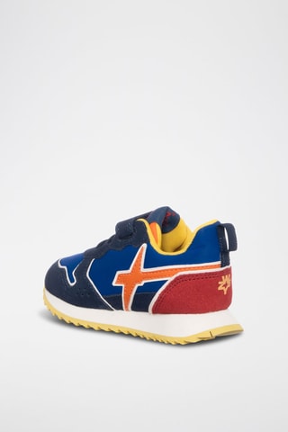 Sneakers in pelle scamosciata - Nero e rosso