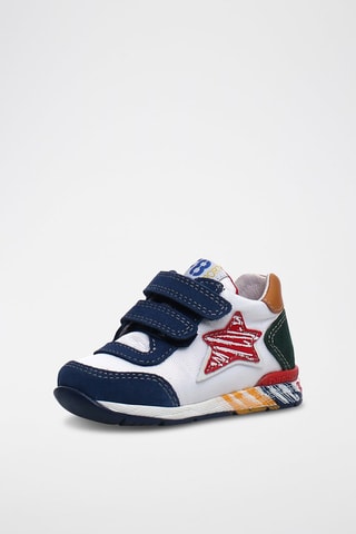 Sneakers in pelle - Bianco e blu