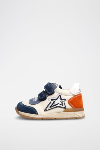 Sneakers in pelle - Bianco e blu