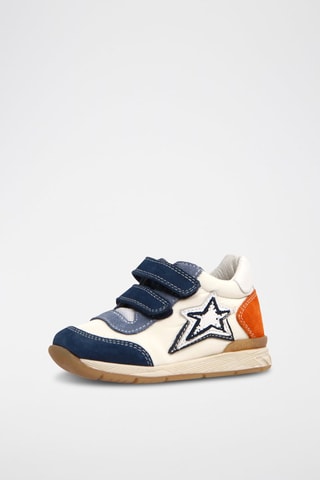 Sneakers in pelle - Bianco e blu
