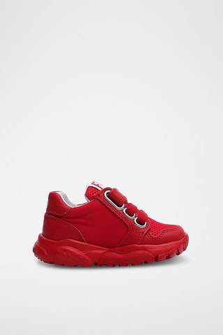 Sneakers in pelle di vitello - Bianco e rosso