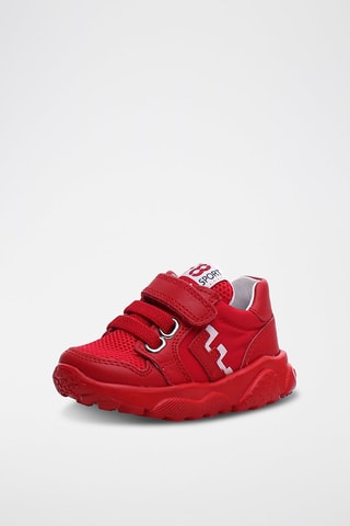 Sneakers in pelle di vitello - Bianco e rosso