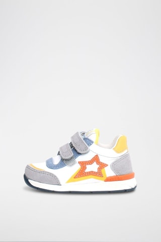 Sneakers in pelle New Ferdi - Bianco, giallo, arancione e grigio
