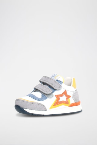 Sneakers in pelle New Ferdi - Bianco, giallo, arancione e grigio