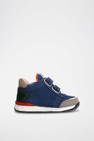 Sneakers in pelle - Blu, grigio e verde