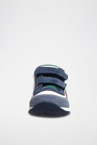 Sneakers alte in pelle - Bianco, blu, verde e giallo