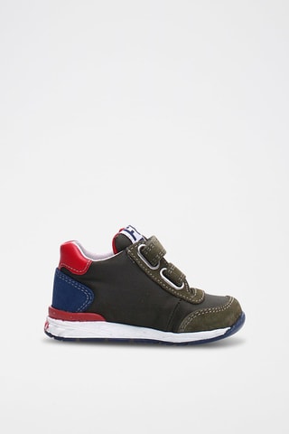 Sneakers in pelle - Verde e arancione