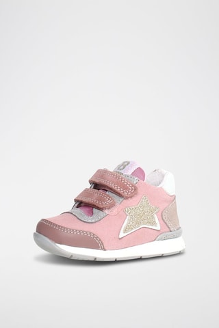 Sneakers in pelle di vitello - Bianco, rosa e grigio