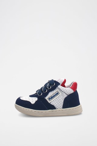 Sneakers in pelle - Bianco e blu