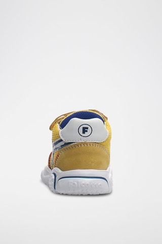 Sneakers in pelle scamosciata Amantea - Bianco, blu e giallo