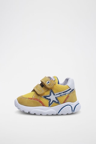 Sneakers in pelle scamosciata Amantea - Bianco, blu e giallo