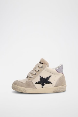 Sneakers in pelle - Beige e bianco