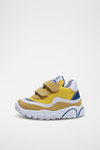 Sneakers in pelle Amantea - Bianco, blu e giallo