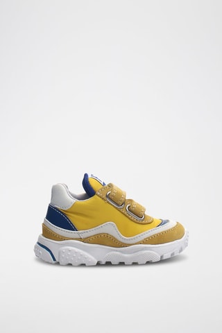 Sneakers in pelle Amantea - Bianco, blu e giallo