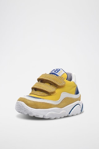 Sneakers in pelle Amantea - Bianco, blu e giallo