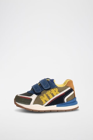 Sneakers in pelle Bley - Bianco, blu e verde