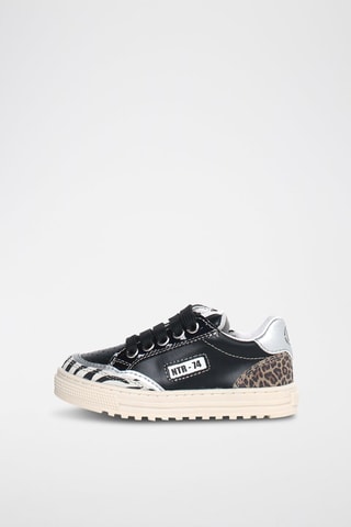 Sneakers in pelle Ariton - Bianco, nero e marrone
