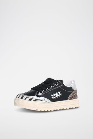 Sneakers in pelle Ariton - Bianco, nero e marrone