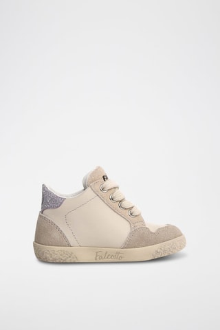 Sneakers in pelle - Beige e bianco