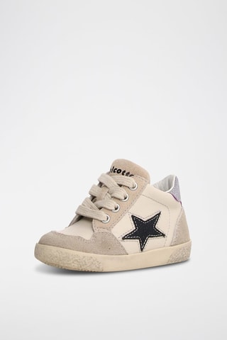 Sneakers in pelle - Beige e bianco